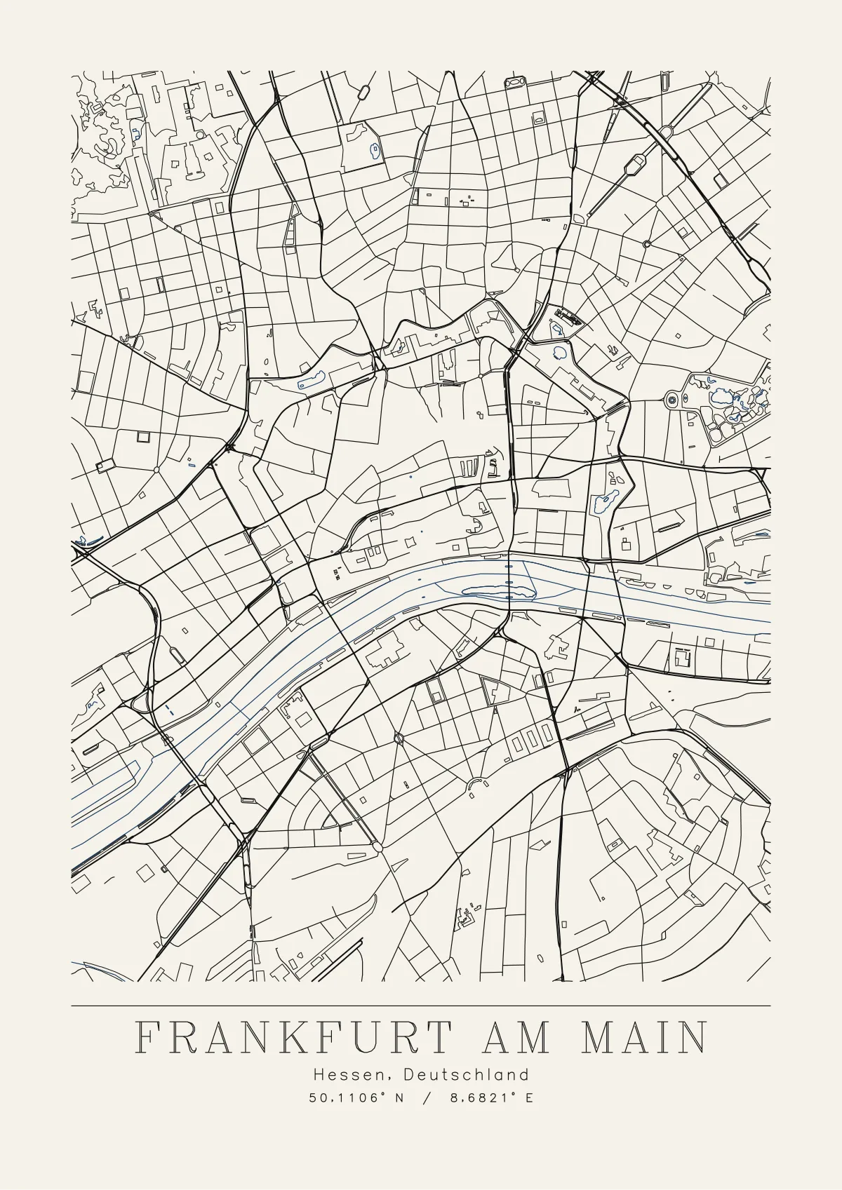 Plotterzeichnung Frankfurt am Main, Klassisch, A3