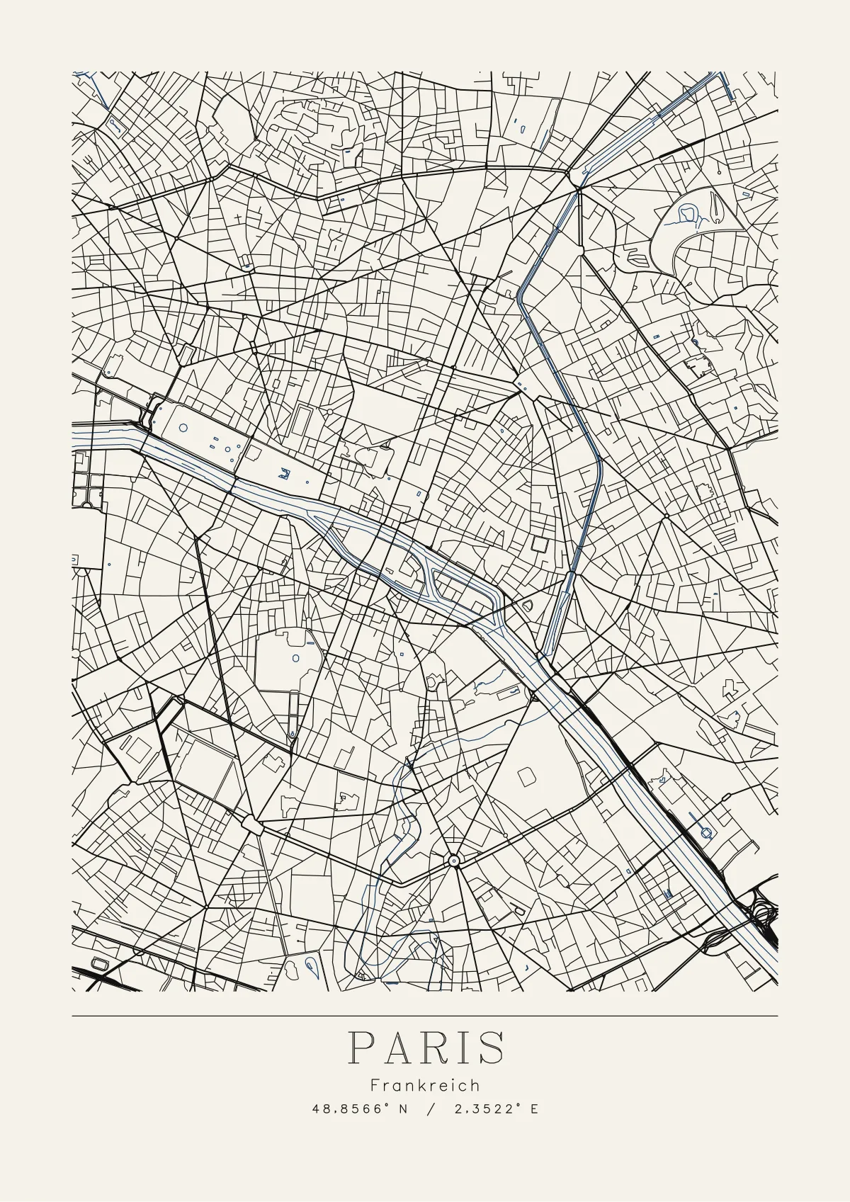 Plotterzeichnung Paris, Klassisch, A3